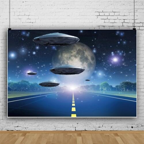 Painted Spaceship Blue Series Portrait Photography Backdrop Decor For Science Fiction Photo Background Studio Photocall Props