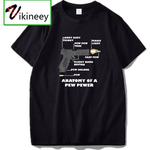 Anatomy of A Pew Pewer T Shirt Ammo and Gun Amendment Meme Lovers T Shirt EU Size 100% Cotton Soft Breathable Tee Tops