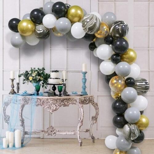 Balloon Garland Arch Kit 73pcs/set White Black marble Balloon Chain boy baby shower Wedding Engagement 18st Birthday Decoration