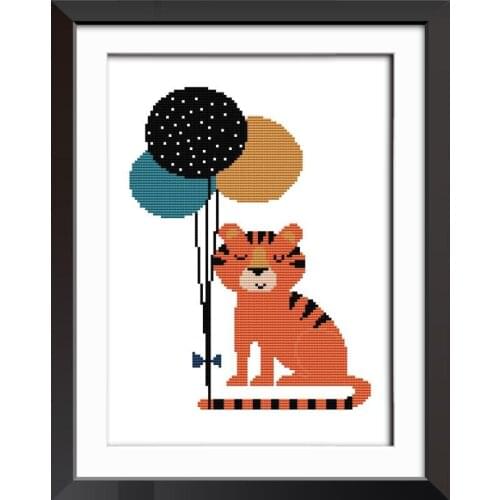 Joy Sunday Cartoon Tiger Chinese Counted Cross Stitch Pattern Dmc 11&14CT DIY Kit Embroidery Needlework Everything for Handmade