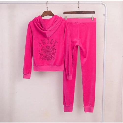 Juicy Lovers Brand Autumn Womens Sporting Suits Outdoor Velvet Casual Women Tracksuits Hooded Collar Jogging Sportswear suit
