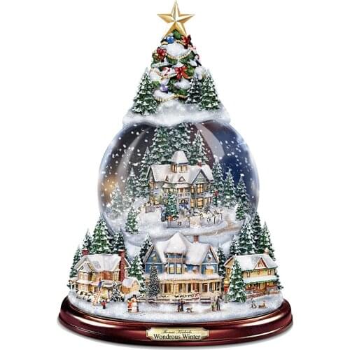 20x30cm Christmas Tree Rotating Sculpture Train Decorations Paste Window Paste Stickers Christmas Decorations Winter Home Decor