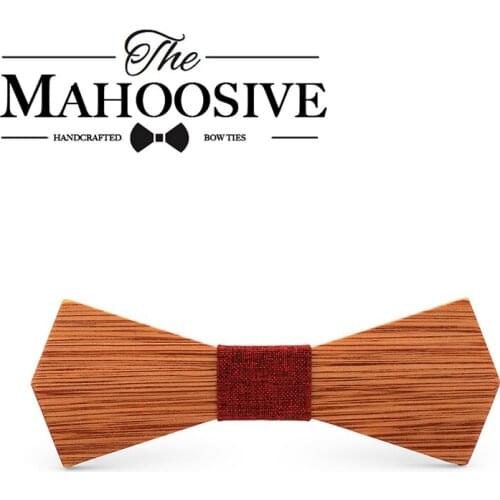 Mahoosive Fashion Wood Bow Ties for Mens Wedding Suits Wooden Bow Tie Butterfly Shape Bowknots Gravatas Slim Cravat Jewelry