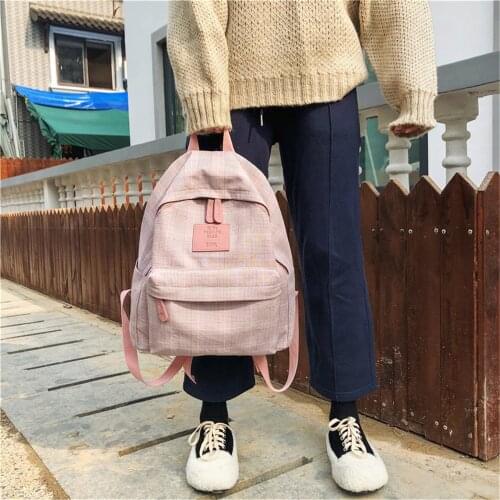 Fashion Plaid Women Backpack Student Schoolbag for Teenage Girls Travel Bag Female Bookbag Mochilas for College Rucksack