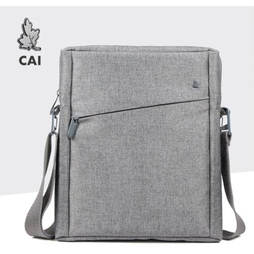 CAI 32cm Men Messenger Shoulder Bag Laptop Book Briefcase for iPad Tablet Handbag School Office Bags Crossbody Sling Tote