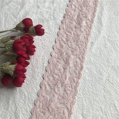 Soft elastic 5.5cm S1030 spandex lace trimming diy clothing dress underwear fabric handmade pink crafts material