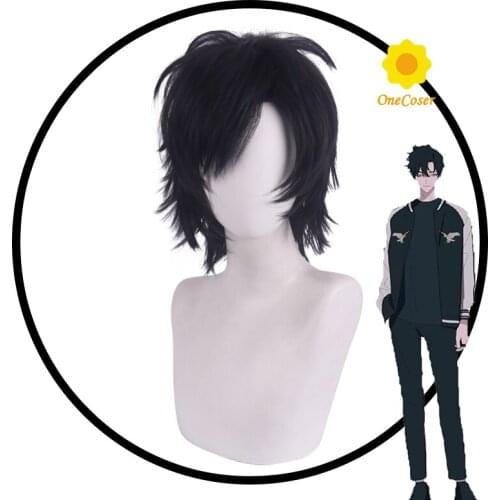 Anime Time Agent Cosplay Wig Qiao Ling Cheng Xiaoshi Lu Guang Black White Hair Heat-resistant Fiber Hair+Wig Cap Halloween Party