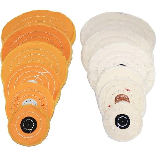 Buffing Wheels for Bench Grinder Polishing wheels White (50 Ply) & Yellow (30 Ply) Buffing Wheel for Bench Buffer Polisher