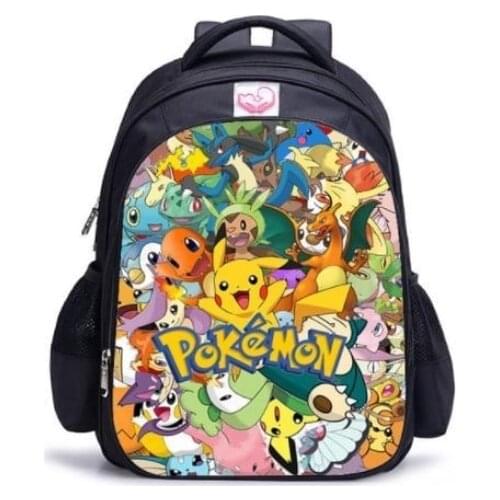 Pokemon Childrens School Bag Cute Resin Mesh Backpack Children School Boys and Girls Cartoon Backpack Kids