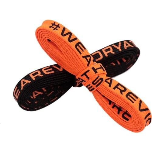 Coolstring Premium Silk Screen Shoelace 8MM "WEAREVICTOR" Printed Lacet Orange Black Excellent Cordon For Unisex Sneaker шнурки