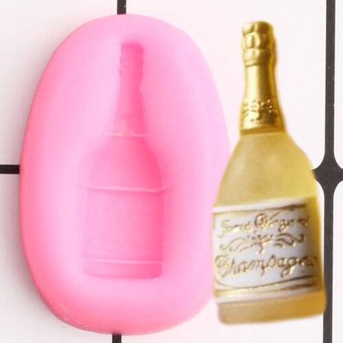 Champaign Bottle Silicone Molds Candy Clay Chocolate Fondant Mold Cupcake Topper Fondant Mould DIY Wedding Cake Decorating Tools