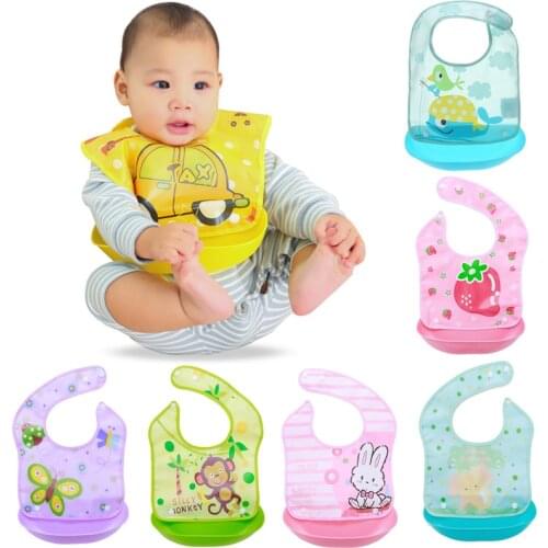 Baby Cartoon Saliva Towel Detachable Tridimensional Kids Waterproof Bib Portable Baby Home Scarf Adjustable EVA/PE Silicone Bibs