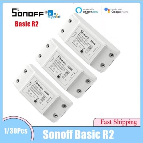 Sonoff Basic R2 DIY WiFi Switch Smart Home Breaker Timing Remote Control Sonoff Interruptor Work With Alexa Google Home eWelink