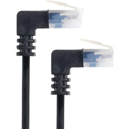 CYSM Ultra Slim Cat6 Ethernet Cable RJ45 Up Angled 25cm UTP Network Cable Patch Cord 90 Degree Cat6a Lan for Laptop