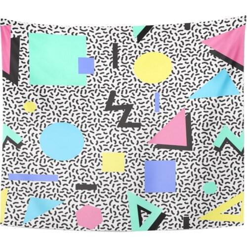 Colorful Pattern Retro Vintage 80S 90S Abstract Good Tapestry Home Decor Wall Hanging for Living Room Bedroom Dorm 50x60 inches