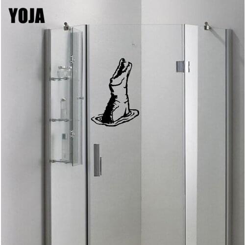 YOJA 27x20.7CM Fashion Home Decoration Crocodile Wall Sticker Bathroom Glass Decal G2-0262