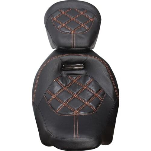 Motorcycle Yellow Stitching Driver Passenger Seat Fit For Harley Touring Road King 09-20