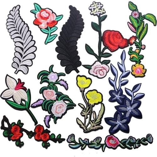 Romantic Rose Plum Maple Leaf Morning Glory Clothing Embroidery Stripe Chrysanthemum Badge Bron DIY Jeans Childrens Coat Stick