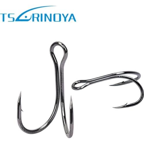 12Pcs Tsurinoya Double Fishing Hook 8#/5# Black Nickel Lure Hooks For Jig Fake Bait Fishing Accessories Anzol Para Pesca Tackle