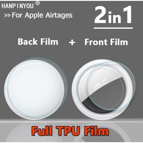 2 In 1 For Apple AirTag Air Tag Locator Clear / Matte Full Cover Back +Front Soft TPU Hydrogel Film Tracker Protector -Not Glass