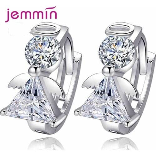 925 Sterling Silver Trendy Statement Hoop Earrings For Women Girls CZ Cubic Zirconia Fashion Jewelry Wholesale