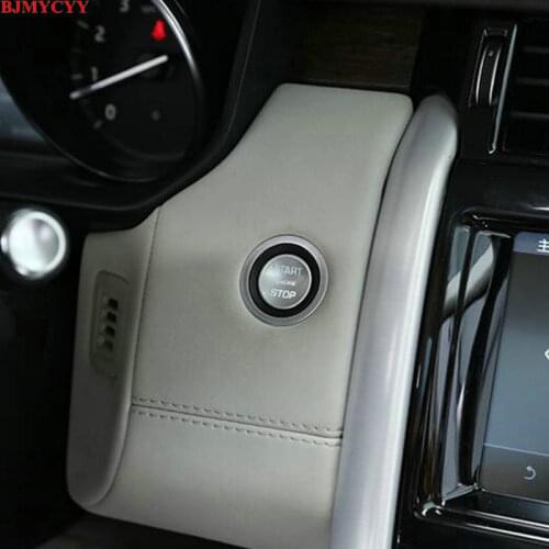 BJMYCYY 1pcs Car Engine Start Stop Push Button Cover Trim For Land Rover Range Rover Evoque Discovery 5 Discovery Sport