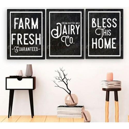 Bless This Home! Black and White Quotes Art Religious Posters and Prints Wall Art Canvas Painting for Bedroom Decoration Picture