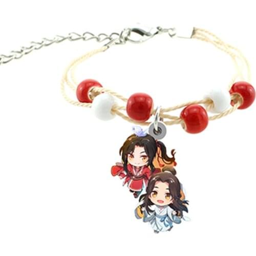 TAFREE Tianguan blessing Q version couple bracelet red and white beaded rope chain epoxy resin hand rope with listing