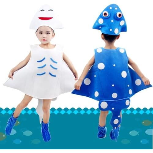 Kid Halloween party cosplay sea fish animal devil rays costume children Mobula Manta Ray clothes suit clothing for boy and girl