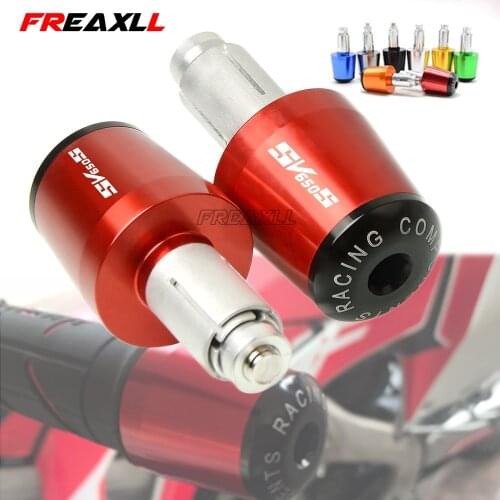 For Suzuki SV650 SV650S SV 650 CNC With SV650 LOGO Plugs Motorcycle 7/8''22mm Handlebar Motorbike Handle Bar Grips Cap Ends