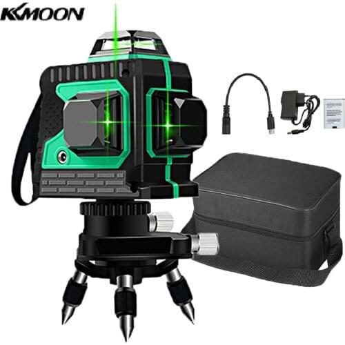 Laser Level 12 Lines 3D Self-Leveling 360 Degree Horizontal & Vertical Cross Lines Touch Control Laser Level With Pivoting Base