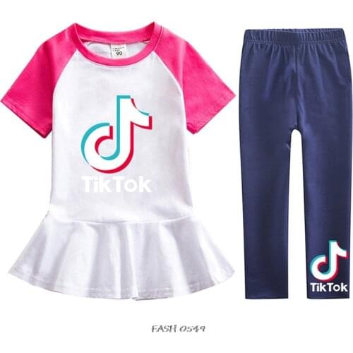 Tik Tok Baby Girl Clothes Set Tik Tok Print T shirt Tops + Pants 2Pcs Outfits Casual Infant Clothing