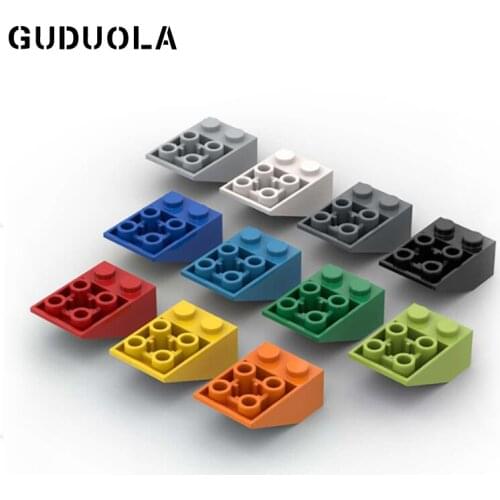 Guduola Slope 2 x 3 (25°) Inverted with Connections between Studs (3747) Building Block Small Particle MOC Toys 25pcs/lot