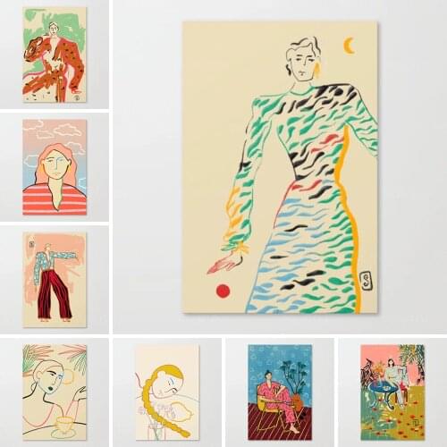 Canvas Printed Wall Art Flower Poster Painting Cloud Modern Home Decor Potted Plants Modular Pictures Framework For Living Room