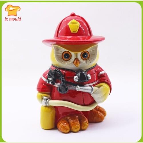 2020 New firefighter Owl Silicone Mold -SILICONE SOAP MOULD RESIN CLAY WAX PLASTER MOULD