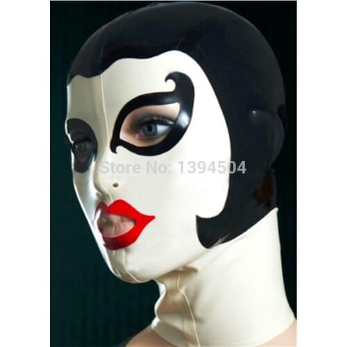 New sexy products female women Latex drama theatrical domino Mask handmade Hoods back zip customize size Fetish costume zentai