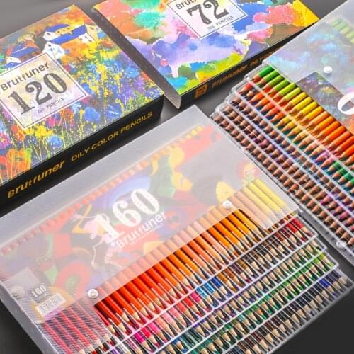 New 48/72/120/160/180 Professional Oil Color Pencil Set Watercolor Drawing colored pencils wood colour coloured pencils kids