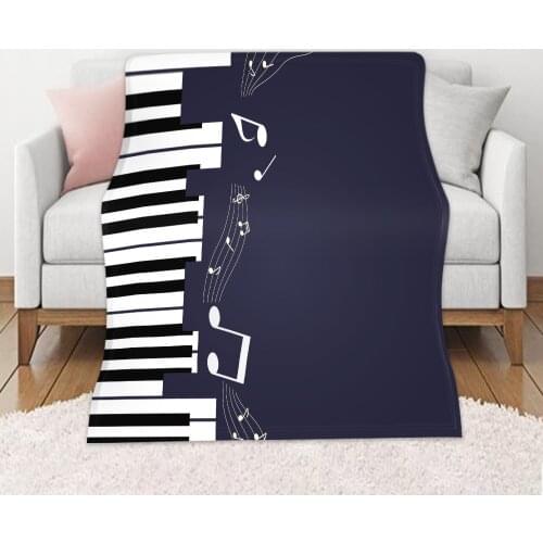 59x86Inch Graphic Music Musical Notes Throw Blanket Comfort Warmth Soft Cozy Air Conditioning Easy Care Machine Wash Sofa Couch
