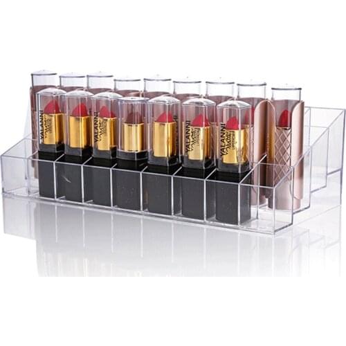 36/40 Grid Acrylic Makeup Organizer Lipstick Beauty Lipgloss Holder Display Case Compact Container Storage Divider Cosmetic Case