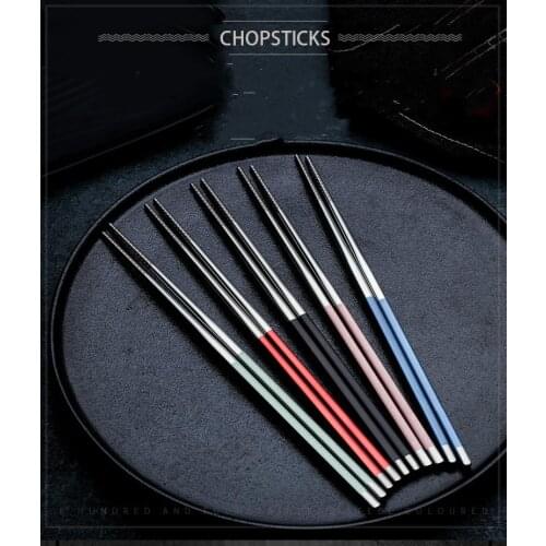 304 stainless steel chopsticks home European high-grade chinese chopsticks metal chopsticks set chopstick holder