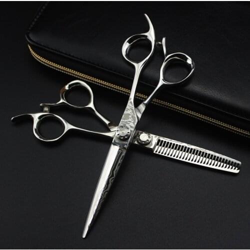 Professional Damascus steel 6 '' cut hair scissors hair cutting barber makas haircut thinning shears set hairdressing scissors