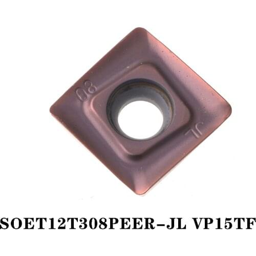 SOET SOET12T308PEER JL VP15TF 10pcs Carbide Insert CNC Lathe Insertion Machined Blade 12T308 Efficient and Durable 100% Original