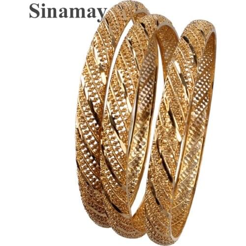Vintage Ladies Cuff Bracelets Wedding Round Gold-Plated Bangles Bracelet For Women Wedding Jewelry Bangles Gifts Accessories