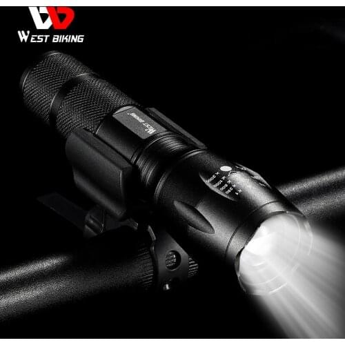 WEST BIKING Bicycle Light USB Rechargeable Focusing Flashlight Waterproof Cycling Front LED Light Bright Torch Lamp Bike Lights
