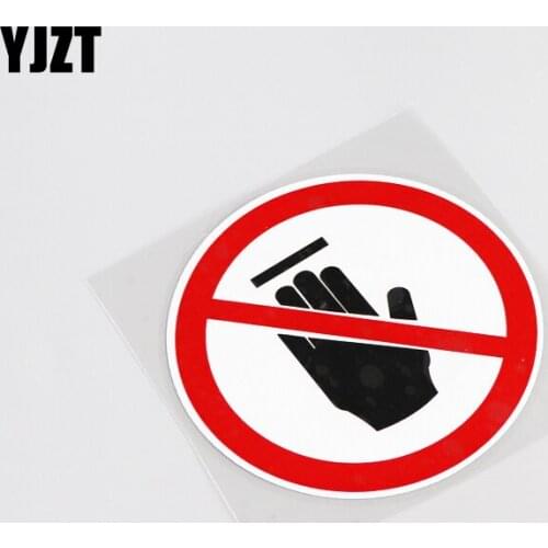 YJZT 10.3CM*10.3CM Funny Warning No Touching PVC Car Sticker Decal Decor 13-0072