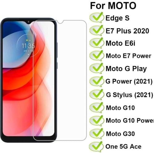 Tempered Glass For Motorola Moto E6i E7 G10 Power G30 Screen Protector for Moto G Play Stylus Power 2021 One 5G Ace Edge S Film