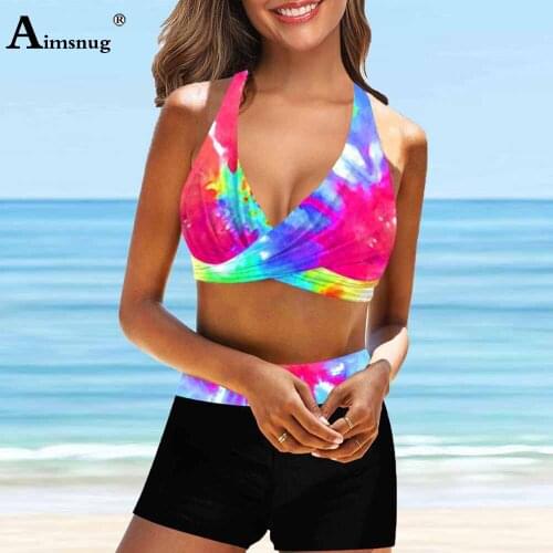 Women Bikini Set Halter Two Pieces Swimwear Western Style 2021 Patchwork Swimsuits Push Up 2PCS Swim Outfits Sexy Femme Clothing