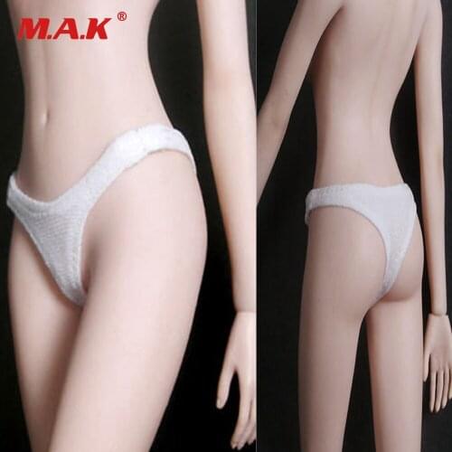 1/6 Female Clothing White Bikini Underwear Clothing Thong Sets for 12'' Action Figure Body