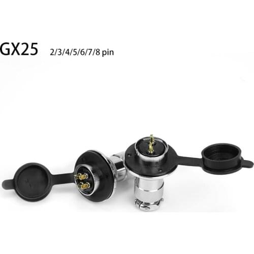 1Set GX25 Circular Flange Female Plug & Male Socket Aviation Connectors 2/3/4/5/6/7/8 Pin Wire Connector With cover