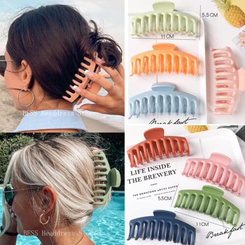 1pcs Korea Solid Color Hair Claw Clip Large Barrette Crab Claws Bath Ponytail Clip for Women Girls Clamps Hair Accessories Gift